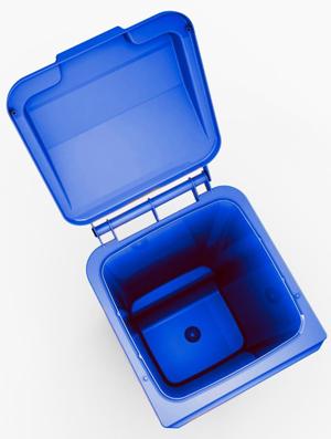 Синий пластиковый мусорный контейнер 120 литров